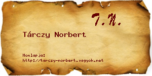 Tárczy Norbert névjegykártya