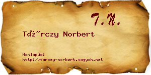 Tárczy Norbert névjegykártya