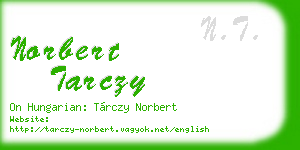 norbert tarczy business card